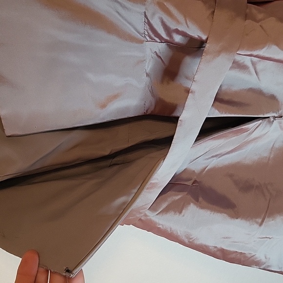 NWT Alfred Sung Iridescent Lt Grey Strapless Cocktail Dress Sz 10 Pockets, Belt - Picture 10 of 14